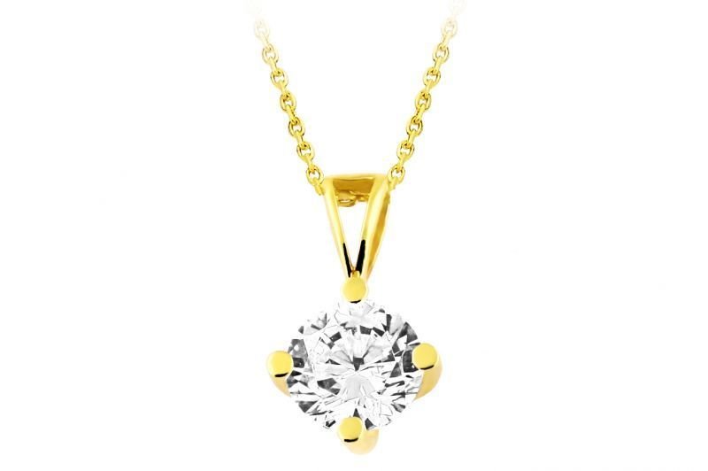 Altın Tek Taş Kolye Kly00194 Melis Gold