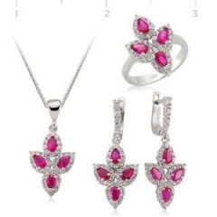 GUMUSH 925 Zirkon Taslı Gümüş Set | ST0460080