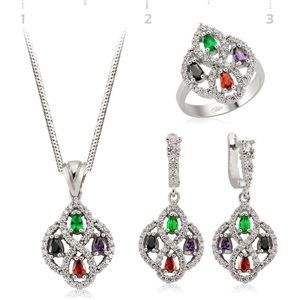 GUMUSH 925 Zirkon Taslı Gümüş Set | ST0470476