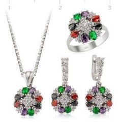 GUMUSH 925 Zirkon Taslı Gümüş Set | ST0470479