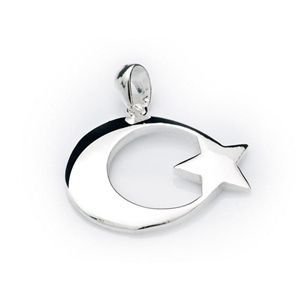 GUMUSH 925  Gümüş Ay-Yıldız Kolye Ucu | PND99040013