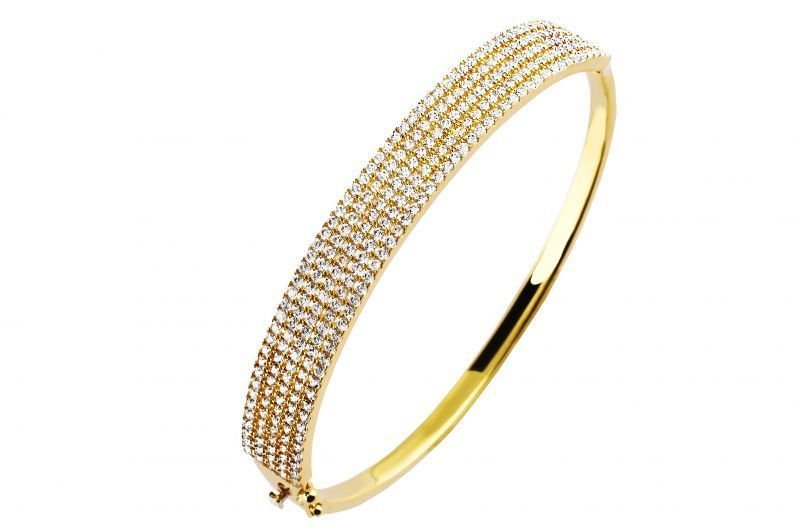 Altın Taşlı Kelepçe Bilezik Blz20097 Melis Gold