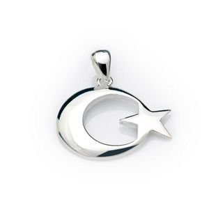 GUMUSH 925  Gümüş Ay-Yıldız Kolye Ucu | PND99040014