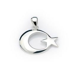 GUMUSH 925  Gümüş Ay-Yıldız Kolye Ucu | PND99040014