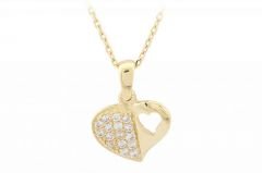 Altın Kalpli Kolye  Kly00016  Melis Gold