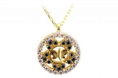 Altın Çiçekli Kelebek Kolye Kly00032 Melis Gold
