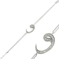 GUMUSH 925  Zirkon Taşlı Vav Bileklik | BR0460089