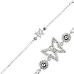 GUMUSH 925  Zirkon Taşlı Nazarlı Bileklik | BR0460098