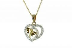 Altın Kelebek Kalp Kolye Kly00038  Melis Gold