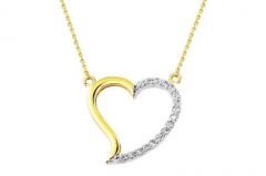 Altın Taşlı Kalp Kolye Kly00205 Melis Gold