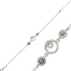 GUMUSH 925  Zirkon Taşlı  Nazarlı Bileklik | BR0460114