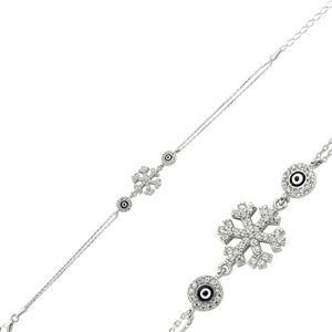 GUMUSH 925  Zirkon Taşlı Nazarlı Kartanesi  Bileklik | BR0460071