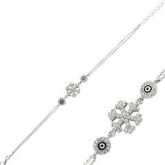 GUMUSH 925  Zirkon Taşlı Nazarlı Kartanesi  Bileklik | BR0460071