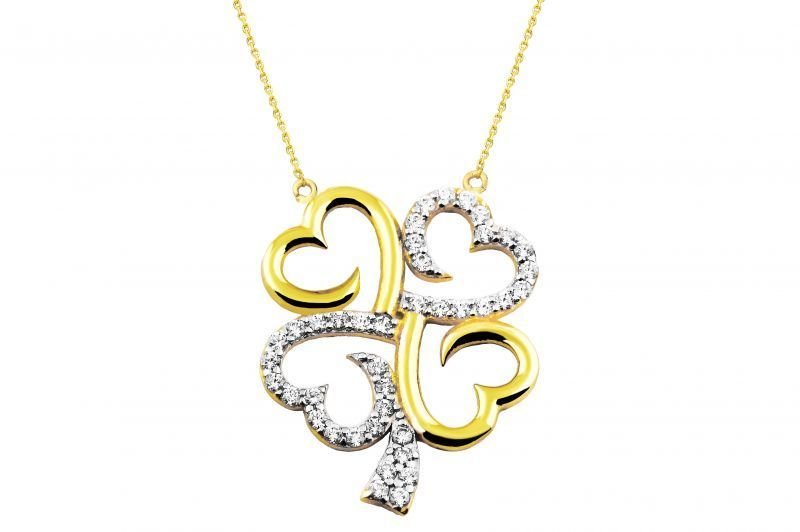 Altın Yonca  Kolye Kly00208 Melis Gold