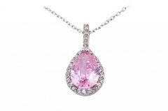 Altın Pembe Taşlı Kolye Kly00051 Melis Gold