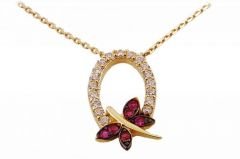 Altın Kelebek Kolye Kly00063 Melis Gold