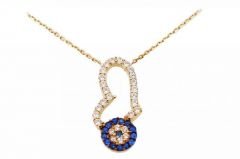 Altın Kalpli Nazar Boncuk Kolye Kly00064 Melis Gold