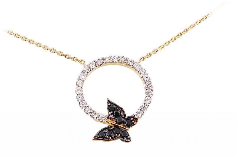 Altın Kelebek Kolye Kly00065 Melis Gold