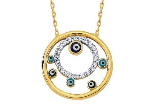Altın Nazar Boncuklu Kolye Kly00233 Melis Gold