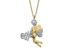 Altın Melek Ve Kalpli Kolye Kly00239 Melis Gold