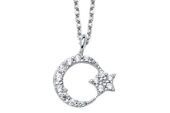 Altın Taşlı Ayyıldız Kolye Kly00241 Melis Gold