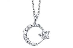 Altın Taşlı Ayyıldız Kolye Kly00241 Melis Gold