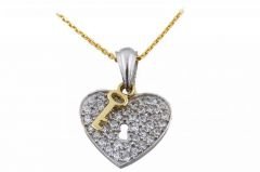 Altın Kalpli Anahtar Kolye Kly00083 Melis Gold