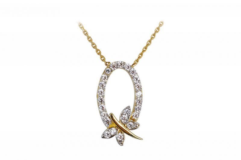 Altın Kelebek Kolye Kly00084 Melis Gold