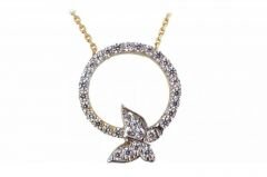 Altın Kelebek Kolye Kly00085 Melis Gold
