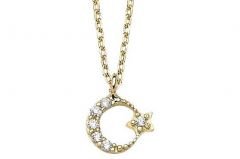 Altın Taşlı Ayyıldız Kolye Kly00245 Melis Gold
