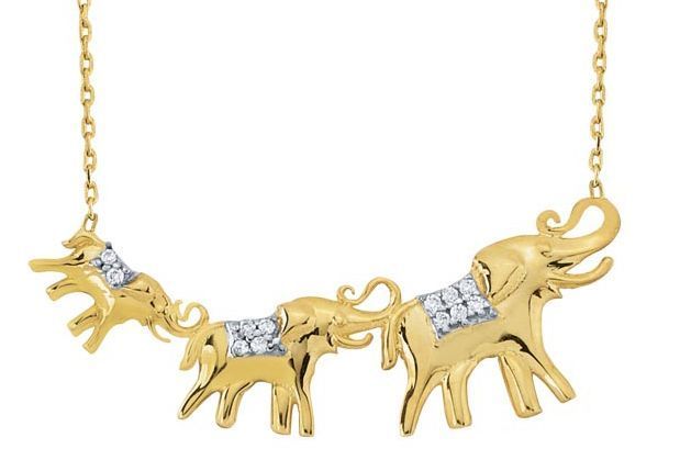 Altın Taşlı Fil Kolye Kly00246 Melis Gold