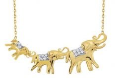 Altın Taşlı Fil Kolye Kly00246 Melis Gold