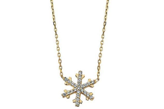 Altın Taşlı Kar Tanesi Kolye Kly00247 Melis Gold