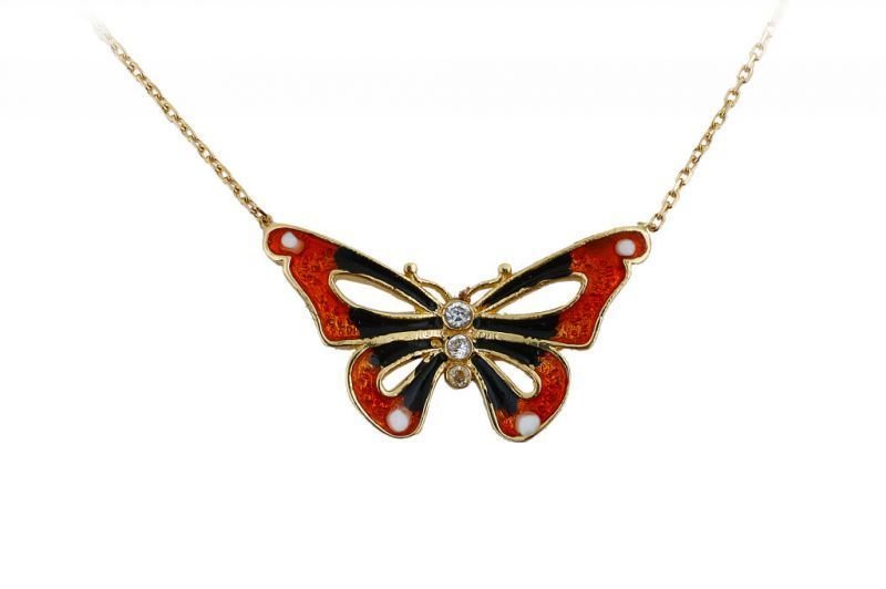 Altın Kelebek Kolye Kly00090  Melis Gold