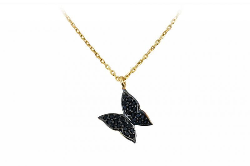 Altın Kelebek Kolye Kly00091  Melis Gold