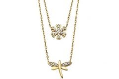 Altın Taşlı Kartanesi Ve Yusufçuk Kolye Kly00255 Melis Gold
