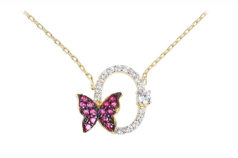 Altın Kelebek Kolye Kly00101  Melis Gold