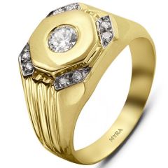 Myra Gold 14 Ayar Altın Erkek Yüzük