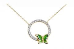 Altın Kelebek Kolye Kly00106  Melis Gold