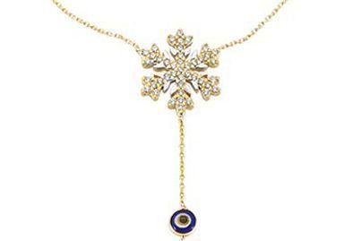 Altın Nazar Boncuklu Kar Tanesi Şahmeran Bileklik SB00004 Melis Gold