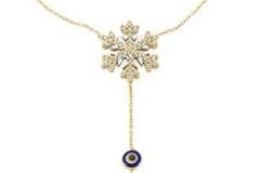 Altın Nazar Boncuklu Kar Tanesi Şahmeran Bileklik SB00004 Melis Gold