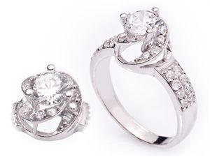 GUMUSH Zirkon Taşlı Rodyum Kaplama Kıvrım Yüzük | LRG47099009