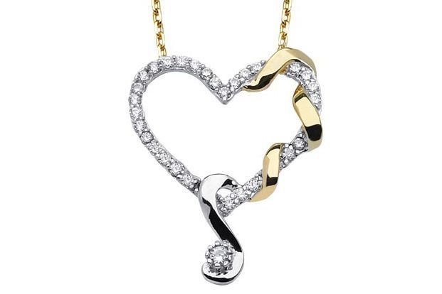 Altın Taşlı Kalpli Kolye Kly00261 Melis Gold