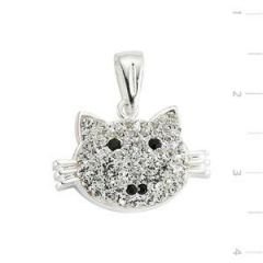 GUMUSH 925 Swarovski Taşlı Kedi Kolye | PT0860006