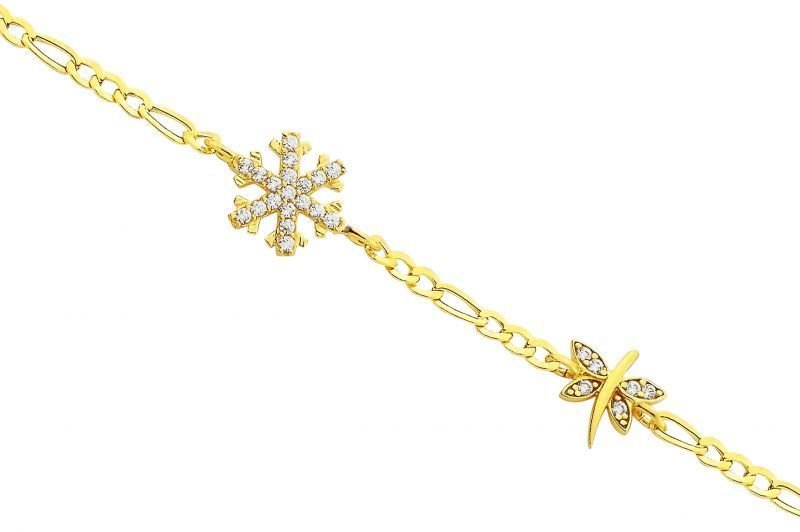 Altın Kartanesi ve Kelebekli Bileklik Zb000018 Melis Gold