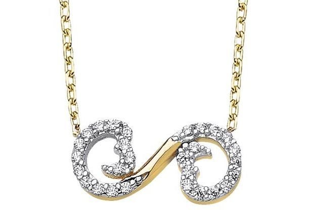 Altın Taşlı Sonsuzluk Kolyesi Kly00274 Melis Gold