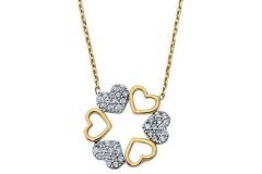 Altın Taşlı Kalpli Kolye Kly00276 Melis Gold