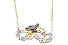 Altın Kuş Motifli Kolye Kly00285 Melis Gold