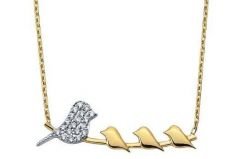 Altın Kuş Motifli Kolye Kly00287 Melis Gold