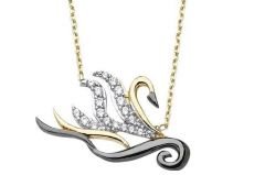 Altın Kuğu Kolye Kly00294 Melis Gold